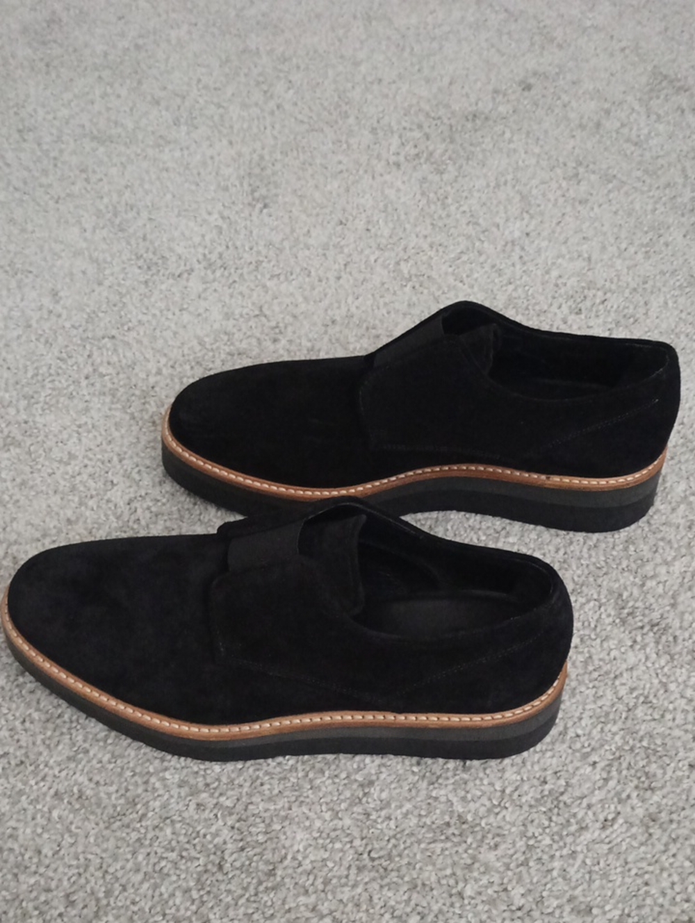 VINCE Black Suede Loafers Size 7 - Picture 5 of 9